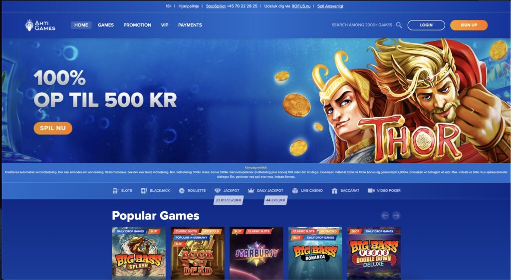 AHTI Games Casino Screenshot